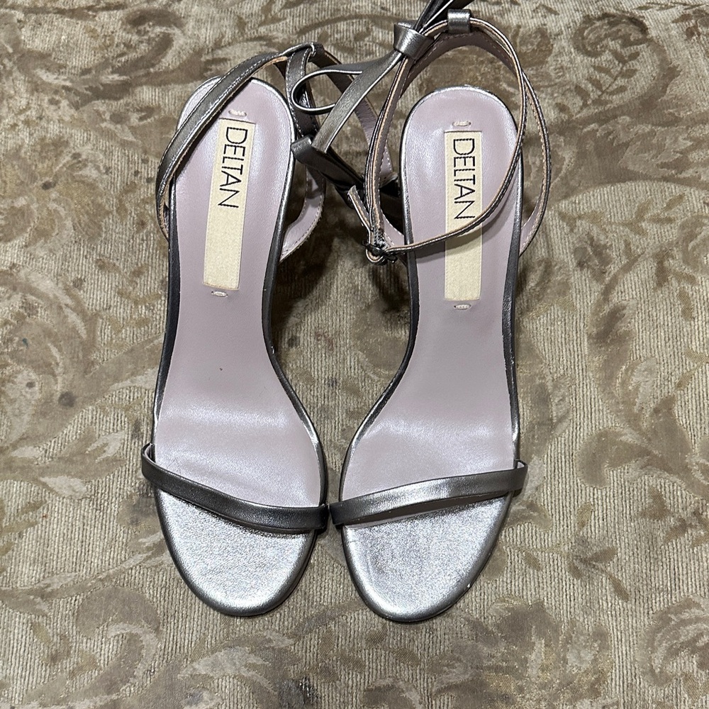 Delta Silver Strappy Heels